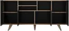 Vente-unique - Sideboard mit 4 Türen & 3 Regalfächern - Schwarz & Holzfarben - MOSTIA Bild 5