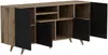 Vente-unique - Sideboard mit 4 Türen & 3 Regalfächern - Schwarz & Holzfarben - MOSTIA Bild 4