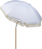 Beliani 'MONDELLO' Sonnenschirm mit Volant und Schutzhülle, ohne Fuß, Buchenholz / Polyester weiß, Ø 150 x H 210 cm Bild 5