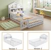 Merax Kinderbett Hausbett 90x200cm mit Lattenrost, Bodenbett Spielbett mit Tür und Staufach, Einzelbett Holzbett mit Tafel, Weiß Bild 3