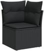 vidaXL Gartensofa-Ecke mit Kissen Schwarz Poly Rattan 365962 Bild 2