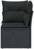 vidaXL Gartensofa-Ecke mit Kissen Schwarz Poly Rattan 365962 Bild 4