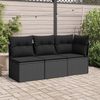 vidaXL Gartensofa-Ecke mit Kissen Schwarz Poly Rattan 365962 Bild 3