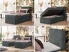 Boxspringbett TILIANO 90x200 Cord inkl. Bettkasten, Einzelbett 7-Zonen Multipocket-Matratze & Topper, Modernes Design mit hohem Kopfteil - Grau Cordstoff - H4 - Topper T25 Bild 2