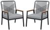 TLGREEN Gartenstuhl Eisen-Rattan Gartensessel,verbreiterter Sitz, (Balkonstühle Metall und Rattan, mit 8 cm dicken Sitzkissen, 2 St), 160 kg Belastbar für Terrasse, Garten und Veranda Bild 2