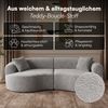 skølm 'Loki' Sofa 2 Sitzer, Vollschaumcouch mit Federkern und Vakuum-Kompression, kein Aufbau erforderlich, mit 2 Kissen, Teddy-Bouclé-Stoff in grau Bild 5