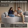 skølm 'Loki' Sofa 2 Sitzer, Vollschaumcouch mit Federkern und Vakuum-Kompression, kein Aufbau erforderlich, mit 2 Kissen, Teddy-Bouclé-Stoff in grau Bild 2