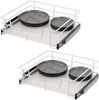 Teleskopschubladen 2er Set - für 60 cm Schrank mit Einlegeboden, aus Metall, (Weiß) Bild 1