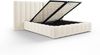 Micadoni Bett Kelp mit Doppelkopfteil Samt Bluvel Helles Beige 160x200 Bild 4