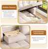 Merax L-Sofa, modulares Schlafsofa, ausziehbares Schlafsofa mit Schlaffunktion, ausgestattet mit Stauraum, herunterziehbarem Getränkehalter, Beige Bild 5