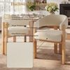 Merax 4er Set Polsterstühle, Ergonomischer Esszimmerstuhl mit dicker Polsterung, stabilen Eisenbeinen und Holzoptik – atmungsaktiv, pflegeleicht, Stühle für Schlafzimmer, Esszimmer und Wohnzimmer, Beige & Natur Bild 3