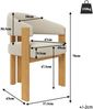 Merax 4er Set Polsterstühle, Ergonomischer Esszimmerstuhl mit dicker Polsterung, stabilen Eisenbeinen und Holzoptik – atmungsaktiv, pflegeleicht, Stühle für Schlafzimmer, Esszimmer und Wohnzimmer, Beige & Natur Bild 4