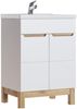 Komplett Badmöbel Set mit 60cm Keramikwaschtisch & LED-Spiegelschrank SOLNA-56 in Hochglanz weiß, B/H/T ca.: 160/200/46 cm Bild 2