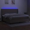 vidaXL Boxspringbett mit Matratze & LED Stoff Taupe 200x200 cm, Härtegrad: H2 [3138505] Bild 3