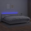vidaXL Boxspringbett mit Matratze & LED Weiß 200x200 cm Kunstleder, Härtegrad: H2 [3134184] Bild 4