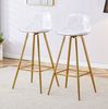 Barhocker-Set aus 2 mit Goldgestell und transparenter Sitzschale, 38 x 33 x 96,5 cm – bis 120 kg belastbar Bild 3