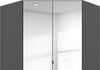 Eckschrank CELLE Kleiderschrak grau metallic Spiegel 117x117 Bild 3