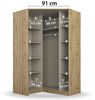 Eckschrank CELLE Kleiderschrak grau metallic Spiegel 117x117 Bild 4