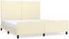 Doppelbett, Polsterbett mit Kopfteil Kunstleder Creme 160x200 cm Bild 2