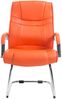 CLP 'Attila' 2er-Set Besucherstuhl mit Metallgestell und Armlehne, Orange, Kunstleder Bild 3