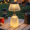 2x LED Solarleuchte Tischleuchte, Glas, klar, Akku, H 27 cm Bild 2
