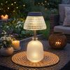 2x LED Solarleuchte Tischleuchte, Glas, klar, Akku, H 27 cm Bild 3