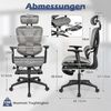 COSTWAY Bürostuhl, mit Wippfunktion, Fußstütze & Kopfstütze, bis 150 kg Bild 2