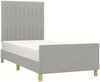 Einzelbett, Polsterbett mit Kopfteil Stoff Hellgrau 90x190 cm Bild 3