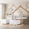 Flieks Kinderbett, Hausbett Halbhohes Bett 90x200cm mit Dach, Leiter und 2 Schubladen Bild 3