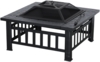 MCombo Feuerstelle, quadratisch, mit Grillrost, Stahl Schwarz, 81 x 81 x 44,5 cm