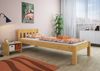 Erst-Holz Einzelbett, Natur, 100x200, Rollrost und Matratze, Senkrechte Balken Bild 2
