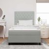 vidaXL LED Boxspringbett mit Matratze Hellgrau 120 x 190 cm Samt 3343232 Bild 4