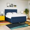 vidaXL Boxspringbett mit Matratze Blau 180x200 cm Stoff 3294455 Bild 5