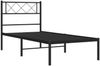 vidaXL Bettgestell mit Kopfteil Metall Schwarz 100x190 cm 372271 Bild 5