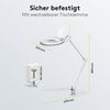 Goobay Lupenlampe 8 W LED-Lupenleuchte mit Klemme, SMD LED, kaltweiß, 6500 K, 6500 K Bild 2