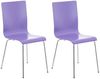 CLP 2er Set Besucherstuhl Pepe mit Holzsitz und Metallgestell,lila Bild 2