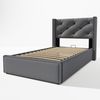 Novelux Hydraulik-Bett 90x200 cm mit Stauraum & Matratze – Polsterbett grau, Metallrahmen, Lattenrost aus Kiefernholz, OEKO-TEX® Standard 100 Bild 3