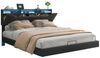FUROKOY Stauraumbett Schwebebett Bett Jugendbett mit LED-Beleuchtung (Höhenverstellbares Kopfteil mit USB Ladefunktion), Polsterbett Doppelbett 140x200 cm mit LED Licht, PU, Schwarz Bild 5
