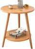 HEYHIPPO Beistelltisch Warmweißer doppelschichtiger Couchtisch aus Holz kleiner Beistelltisch (Ein Tisch, Rutschfest, nur 0,28 m² Fläche, stabile Dreiecksstruktur), Moderner kleiner Nachttisch, Couchtisch, einfache Montage,50×50×60 cm Bild 3