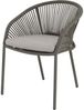 Lesli Living Garten-Essgruppe "Arrezo" Rund Ø120cm + 6 oder 4 Geflecht-Stühlen, Teakholz, Aluminium, (7-tlg), Sitzkissen, Geflochten, Scandi / Skandi - Boho, Gartenmöbel-Set, Rope Bild 3