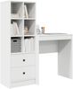 vidaXL Schreibtisch mit Schubladen mit Regal mit Speicher 2 pcs Weiß 3337305 Bild 3