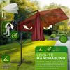 tillvex® Alu Sonnenschirm Rechteckig Ø 330 cm Rot + Abdeckung mit Kurbel | Ampelschirm Eckig mit Ständer & Windschutz | Gartenschirm UV-Schutz Aluminium | Kurbelschirm Marktschirm wasserdicht 360° drehbar Bild 5