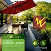 tillvex® Alu Sonnenschirm Rechteckig Ø 330 cm Rot + Abdeckung mit Kurbel | Ampelschirm Eckig mit Ständer & Windschutz | Gartenschirm UV-Schutz Aluminium | Kurbelschirm Marktschirm wasserdicht 360° drehbar Bild 3