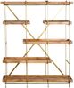 DRW Bodenregal aus Metall mit Holzböden in Gold und Natur, 147 x 43 x 181 cm Bild 1