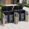 Merax Mülltonnenbox(2 St), mit Klappdeckel, Abschließbar, 4 Türen, grau Bild 3