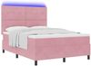 vidaXL LED Boxspringbett mit Kopfteil Rosa 140 x 200 cm Samt 3343321 Bild 3