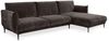 Ecksofa Designersofa MADISON in Stoff Dress Me Braun Ottomane Rechts Bild 2