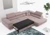 Ecksofa L-Form Couch mit Schlaffunktion und Verstellbare Kopfstützen - GUSTAW - Rose Boucle - Rechts Bild 2