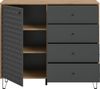 Highboard (B/H/T: 110x96x40 cm) in Artisan Oak Nachbildung und anthrazit matt Bild 3