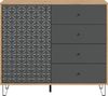 Highboard (B/H/T: 110x96x40 cm) in Artisan Oak Nachbildung und anthrazit matt Bild 2